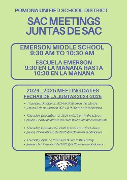 ELAC & SAC Meetings - Juntas de ELAC y SAC 2024-2025